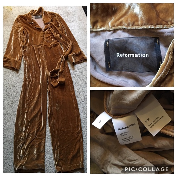 Reformation Velvet Jumpsuit NWOT - Picture 5 of 8